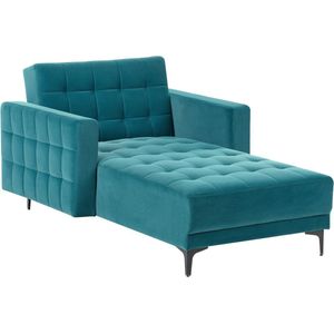 BELIANI ABERDEEN - Chaise longue - Zeeblauw - Fluweel