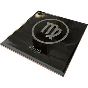 MGM Trading - Horoscoop - Virgo - Maagd - Hoogglans zwarte tegel - 15 bij 15 cm - Laser gegraveerd