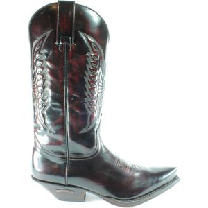 Sendra Boots 2073 Cuervo Florentic Bordeaux Dames Heren Laarzen Cowboy Western Boots Leren Zool Spitse Neus Schuine Hak Glanzend Echt Leer Maat 38