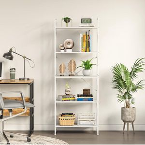 boekenplank, kunstzinnige moderne boekenkast, boekenrek, opbergrek planken boekenhouder organizer voor boeken,30D x 60W x 158H centimetres