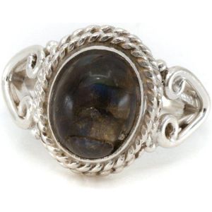 Edelsteen Ring Labradoriet 925 Zilver “Dashah” (Maat 17)