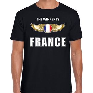 The winner is France / Frankrijk t-shirt zwart voor heren - landen supporter shirt / kleding - Songfestival / EK / WK M