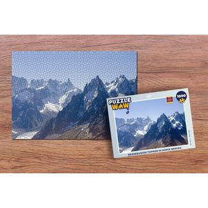 Puzzel Besneeuwde toppen in jonge bergen - Legpuzzel - Puzzel 1000 stukjes volwassenen - Kerst - Cadeau - Kerstcadeau voor mannen, vrouwen en kinderen