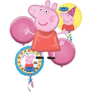 Peppa Pig – Ballon set – 5-Delig – Helium ballon – Folieballon - Verjaardag - Kinderfeest.