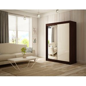 Velis schuifkast Kastanje Wenge + witte lacobel 120 Arton