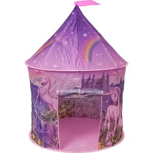 Speelgoedtopdeals - Speeltent Unicorn rond - 100 cm doorsnede - 135 cm hoog