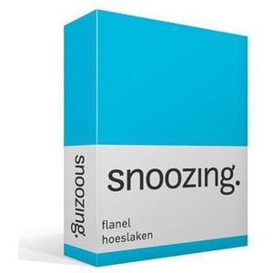 Snoozing - Flanel - Hoeslaken - Tweepersoons - 120x200 cm - Turquoise