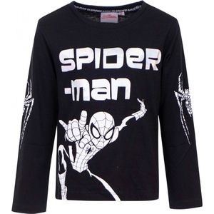 Spiderman longsleeve T-shirt zwart 104