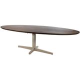 Eettafel Scorpio ovaal Beige poot Mangohout 220x100 cm - walnoot