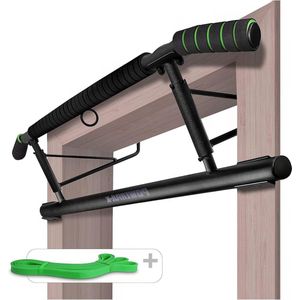 Pull up bar - Deurkozijn optrekstang - Veelzijdig inzetbare fitnessstang - Deurrek zonder montage - Stak belastbaar tot 200 kg - Ideaal voor beginners en gevorderden. pull up bar