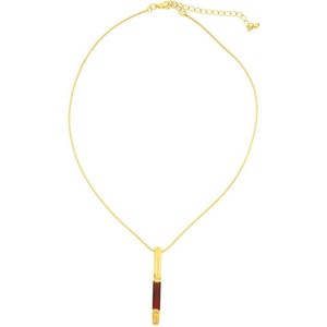 Behave Dames ketting goud-kleur met staaf hanger 40 cm