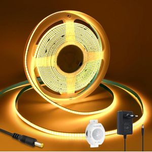 Led strips warmwit 12 V 3000 K met bewegingsmelder - voedingsadapter - 320 leds/m - gezelschapsruimte kast slaapkamer - doe-het-zelf - 2 m
