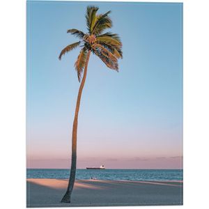 WallClassics - Vlag - Eenzame Palmboom - 30x40 cm Foto op Polyester Vlag