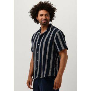 Woodbird Hale Striped Shirt Heren - Vrijetijds blouse - Donkerblauw - Maat S