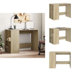 vidaXL Bureau - Bureaus - Laptoptafel - Computertafel - Bureau 102x50x75 cm bewerkt hout sonoma eikenkleurig