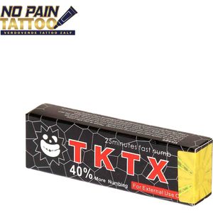 NO PAIN TATTOO® TKTX - Zwart 40% - Tattoo crème - verdovende Creme - Tattoo zonder pijn - Snelwerkend en langdurig -Zalf voor tattoo -10 g