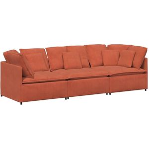 vidaXL - Modulaire - bank - met - kussens - corduroy - stof - rood - oranje