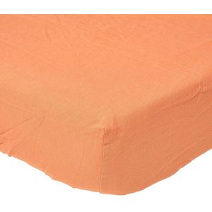 Homescapes linnen hoeslaken extra hoog - oranje, 140 x 190 cm