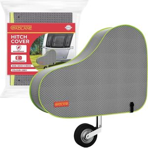 Caravan trekhaak hoes met riem - waterdichte trekhaak hoes gemaakt van heavy duty nylon universele trekhaak hoes 62cm x 90cm (grijs/groen)