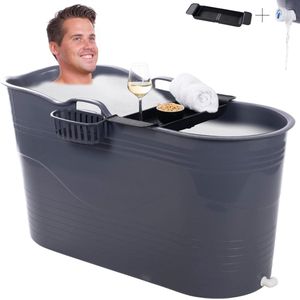 Ijsbad - Ice Bath - Zitbad - Opvouwbaar Bad - Bath Bucket - Buitenbad - Dompelbad - Opblaasbaar Zitbad - Opblaasbaar Ligbad - Zwembad - Zitbad voor volwassenen - Ligbad - Badkuip - Opblaasbad - Opblaas bad - Cool Grey