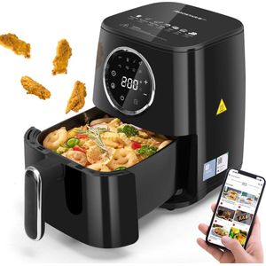 Aigostar Odin Smart - Airfryer - Heteluchtfriteuse - App Connect - 4,5 Liter - 1400W - 8 Automatische Programma's - Receptengemeenschap - Zwart
