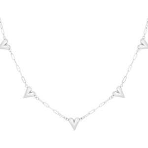 Yehwang ketting - Hearts unfolded - Zilverkleurig - Stainless steel