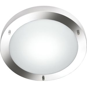 LED Plafondlamp - Badkamerlamp - Torna Condi - Opbouw Rond - Spatwaterdicht IP44 - E27 Fitting - Mat Nikkel Aluminium - Ø310mm