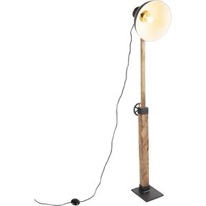 QAZQA mangoes - Industriele Vloerlamp | Staande Lamp - 1 lichts - H 1460 mm - Donkergrijs - Industrieel - Woonkamer | Slaapkamer