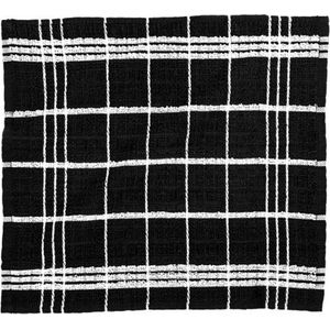 Tiseco Home Studio - Vaatdoek OMAN - SET/12 - 100% katoen - badstof - ultra-absorberend - sneldrogend - duurzaam materiaal - 32x35 cm - Zwart