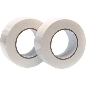 Fabric Tape White 48 mm x 50 m Waterproof Durable Armor Tape for Repairing Fixing Bundling Reinforcing Sealing - 2 Rolls