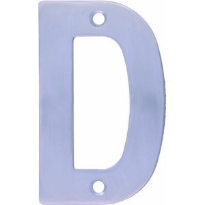 AMIG Huisnummer/letter D - massief Inox RVS - 10cm - incl. bijpassende schroeven - zilver