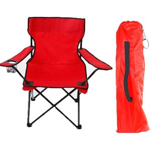 Campingstoel - Rood - Vouwstoel - Vissersstoel - Viskrukje - Kampeerstoel - Klapstoel - Buiten - draaggewicht 100kg - Opvouwbare stoel