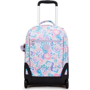 Kipling SARI Rugzak met wielen, 27 Liter, 15 inch laptopvak - Aqua Flowers