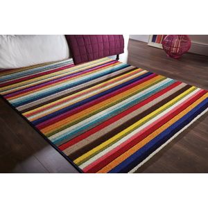 Flycarpets Kleurrijk Vloerkleed - Tango - Laagpolig - Gestreept - Multi - 200x290 cm