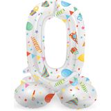 Folat - Staande folieballon Cijfer 0 Joyful Party - 72 cm