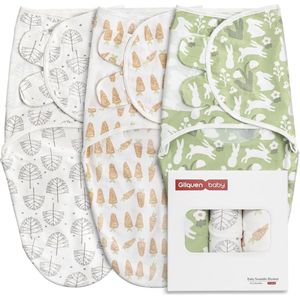 Swaddles inbakerzak baby 0-3 maanden, 100% biologisch katoenen babyslaapzakken voor pasgeborenen, Oeko-tex100 slaapzak voor peuters, unisex verpakking van 3 doeken