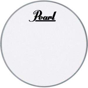 Pearl basDrum Frontvel PTH-22CEQPL 22"", wit, Logo - Bass drumvel
