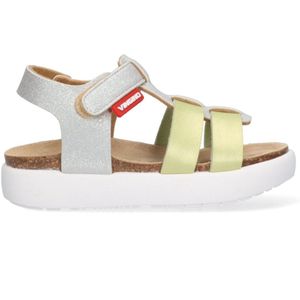 VINGINO VIN825400-761 Meisjes Platte Sandalen - Geel/Zilver - Leer - Klittenband