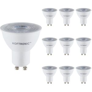 HOFTRONIC - Voordeelverpakking 10X GU10 LED Spots Dimbaar - 38 graden - 4,5 Watt 345lm - Vervangt 50 Watt - 4000K Neutraal wit licht - LED Reflector - GU10 LED lamp