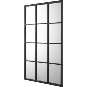 Spiegel Cupello - Hangspiegel - 90x60cm - Mat Zwart - Rechthoekige Spiegel - Decoratief Design