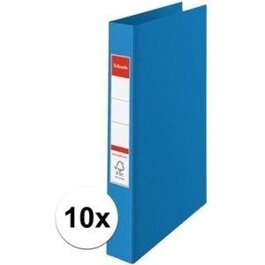 10x Ringband mappen/ordners 2 gaats A4 blauw - Documenten/papieren opbergen/bewaren - Kantoorartikelen