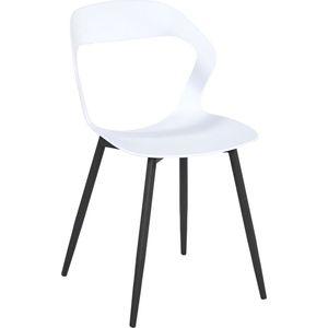 Eetkamerstoel Drop® - Lexi - Wit comfortabele design stoel hoogwaardig wit plastic met open rug en metalen poten