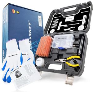 Bandenreparatieset auto - Bandenlichters - Bandenreparatieset - 60-delige professionele bandenreparatieset - Pechset - Geschikt voor auto, vrachtwagen, motorfiets, graafmachine, quad, ATVs en tractor - Bandenreparatieset