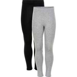 Minymo Leggings Junior Katoen Grijs/zwart 2 Stuks Maat 122