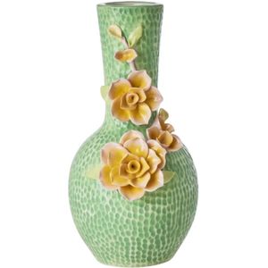 Rice Vaas – Bloemen groen - Keramiek Vaas - Mintgroen - Rice Ceramic Vase with Flowers - Green - Bloemenvaas - Groen