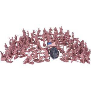 100 Stuks Soldaatjes Set - Speelgoed Leger Soldaat - Bruin