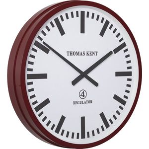 Thomas Kent Wandklok Regulator 54 Cm Staal Wit/rood