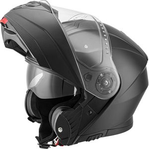 DEMM FL 06 - Systeemhelm Motorhelm - Motor Helm | systeem helm met vizier | Moterhelm voor Volwassenen ECE 22.06 goedgekeurd - Helm voor motor - Motorhelm opklapbaar - Motorhelmen - L - Mat Zwart - Gratis helmtas - pinlock voorbereid