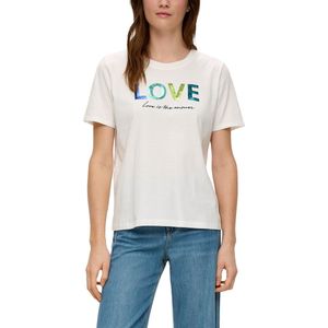 S'Oliver Women-T-shirt--02D1 creme plac-Maat 44