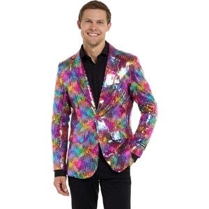 Suitmeister Sequins Regenboog - Heren Blazer - Glimmende Pailletten - Pride - Toppers in Concert Outfit 2025 - Regenboog - Maat XXL